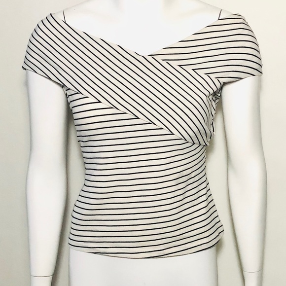 White and Black stripe off the should shirt - Picture 1 of 3